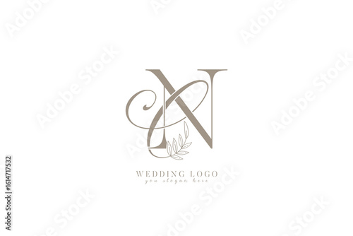 CN NC monogram wedding logo with initial letters 