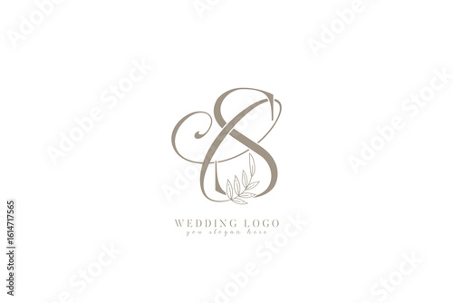 CS SC monogram wedding logo with initial letters 
