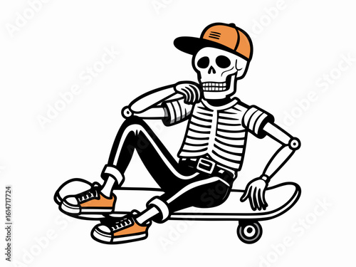 skeleton playing sakteboard