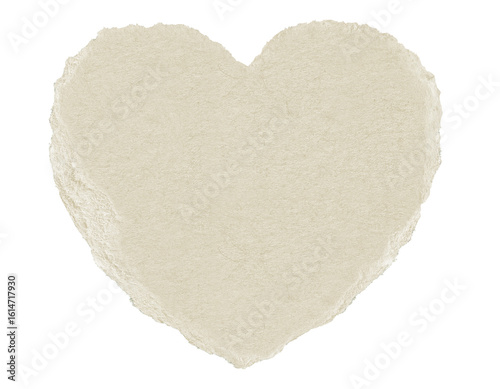 White brown paper heart shaped. Blank brown cut out cardboard paper heart shaped. Png transparency