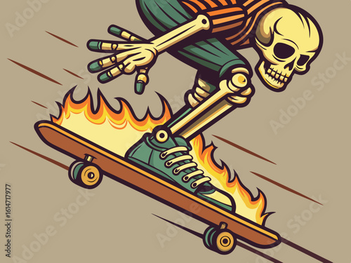 skeleton playing sakteboard