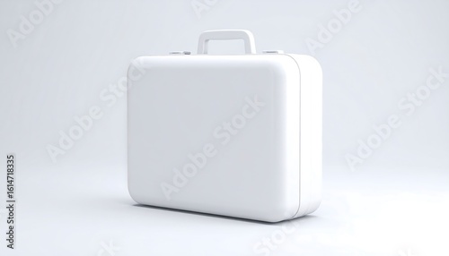 Plain white briefcase on a plain white background