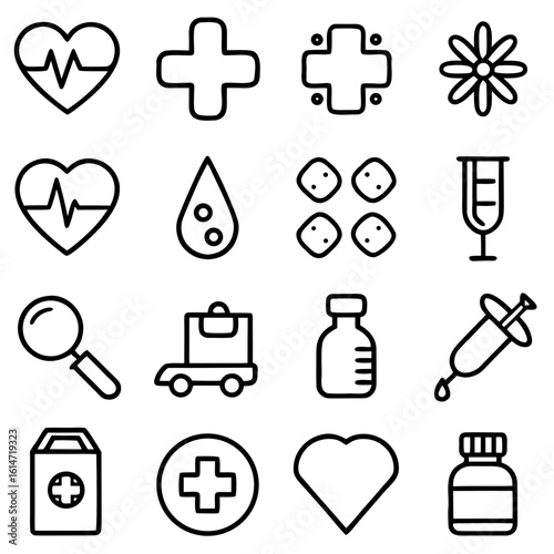 medical icons set