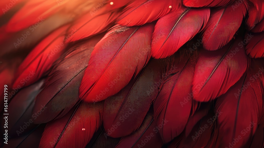 Obraz premium cardinal red feathers