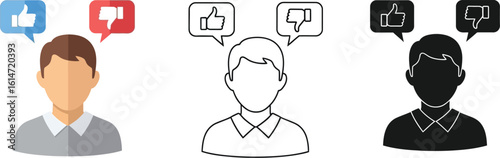 Find feedback like dislike icon vector for social media design