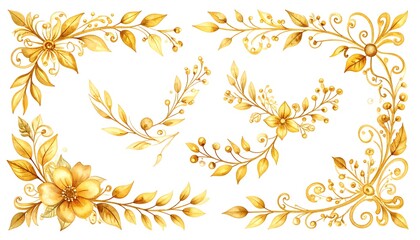 Gold floral corner decorations