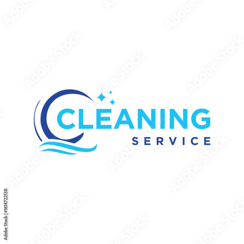 Cleaning service creative wordmark logo design sign lettering text based logo