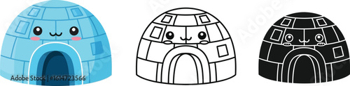 Cute igloo illustration vector igloo drawing igloo coloring page