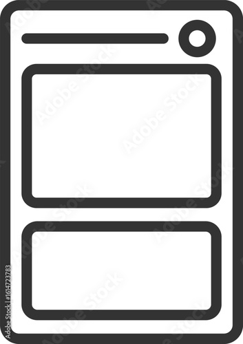 トレーディングカードのアイコン（線画）のイラスト