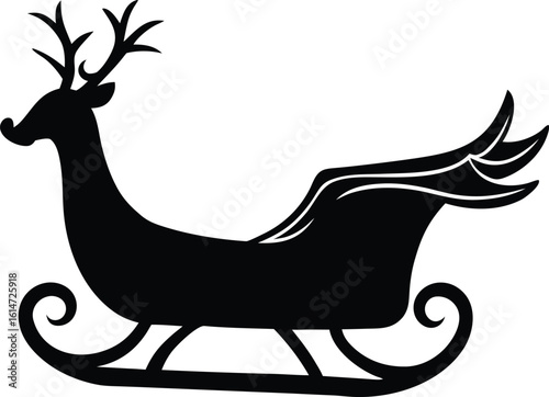 Santa's Sleigh Hand Carved from a Single Bone