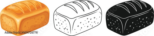 Loaf of bread illustration vector drawing food bakery bake
