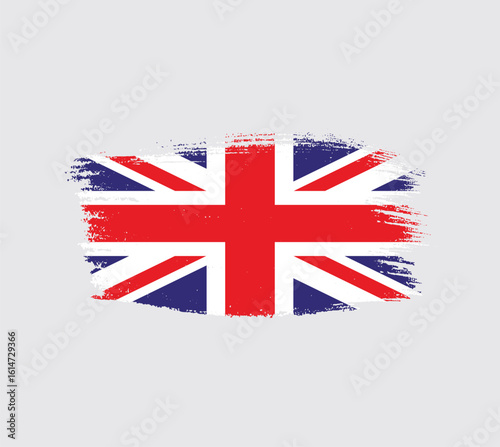 ink grunge united kingdom UK or England flag brush painted png transparent background. Great Britain ink paint brush texture	
