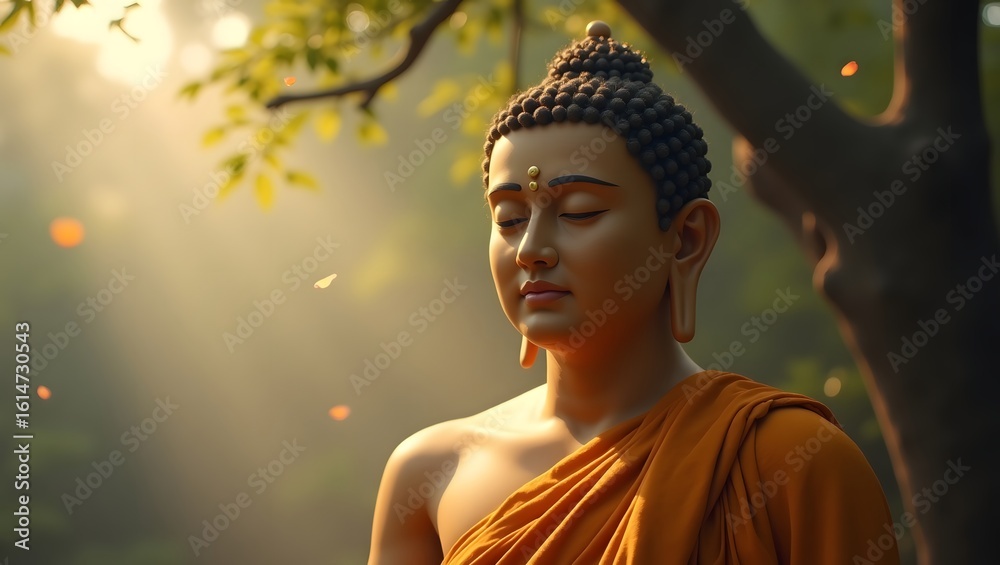 Fototapeta premium realistic statue of buddha portrait