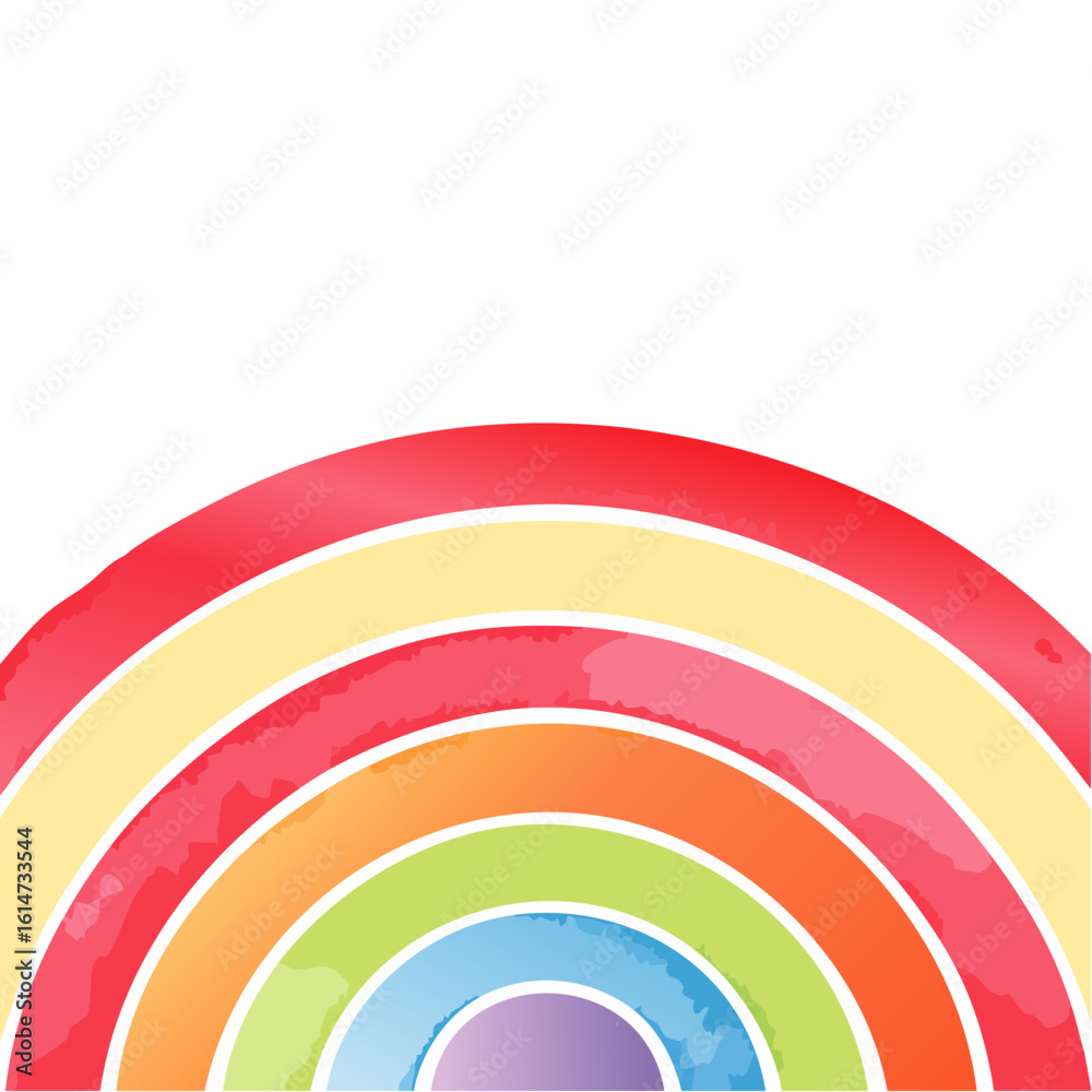 Obraz premium Abstract wallpaper with scales. Rainbow half-circular pattern. Watercolor hand drawn Background and wallpaper red design style.
