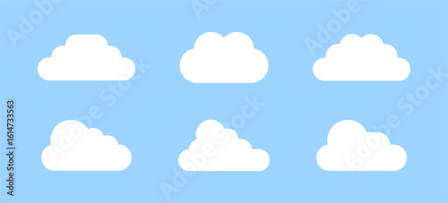 cloud collection vector set. rain, overcast, cloudy, sky, nature.
