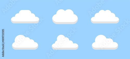cloud collection vector set. rain, overcast, cloudy, sky, nature.