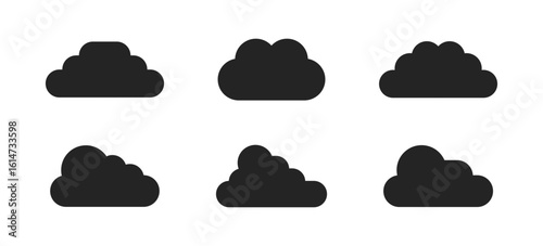 cloud collection vector set. rain, overcast, cloudy, sky, nature.