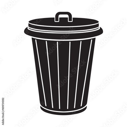 Trash Can Silhouette Vector