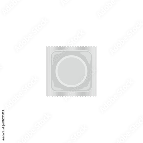 Condom package in plain design on transparent  background  