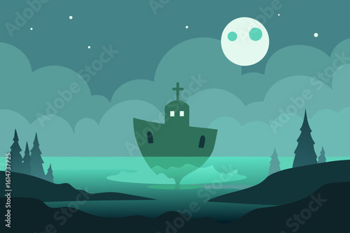 floating lanterns ghost shapes drifting