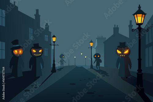 foggy victorian street night shadowy figures dark