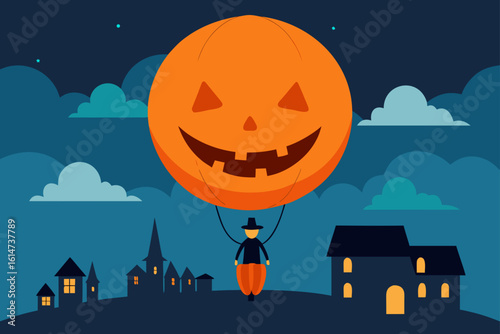 giant jack o lantern balloon town festival halloween