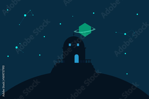 haunted observatory hill telescope glowing spooky night