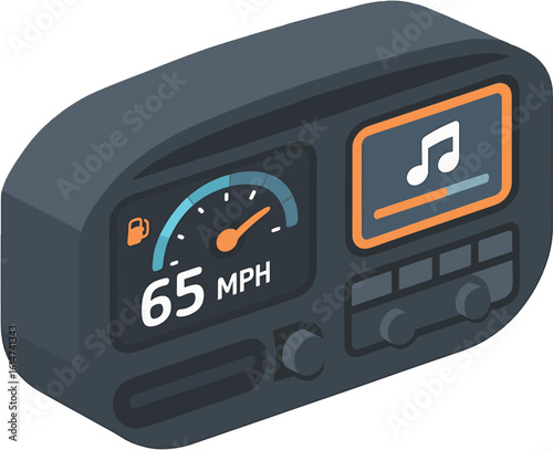 vector illustration of a modern radio