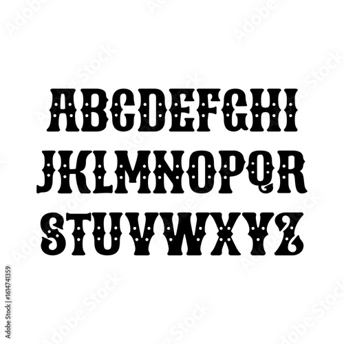 Vintage Western Style Decorative Alphabet Font Letters