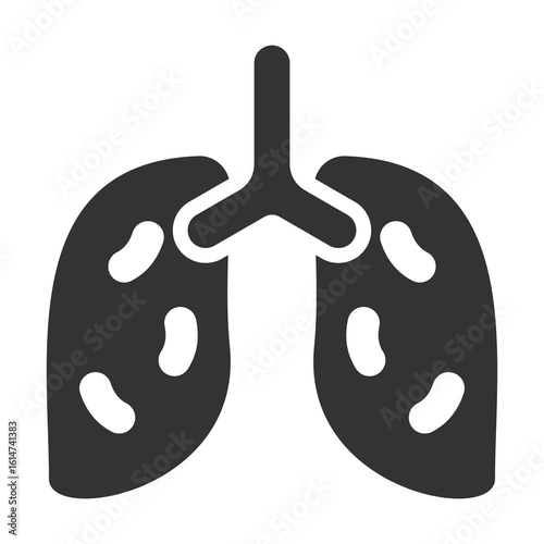 Tuberculosis Icon Glyph Style. Vector Illustration Design