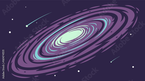 Explore stunning spiral galaxy vector illustration cosmic space art and celestial bodies in deep space