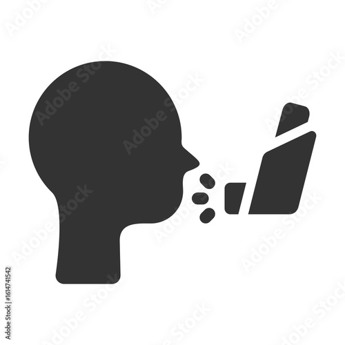 Asthma Icon Glyph Style. Vector Illustration Design