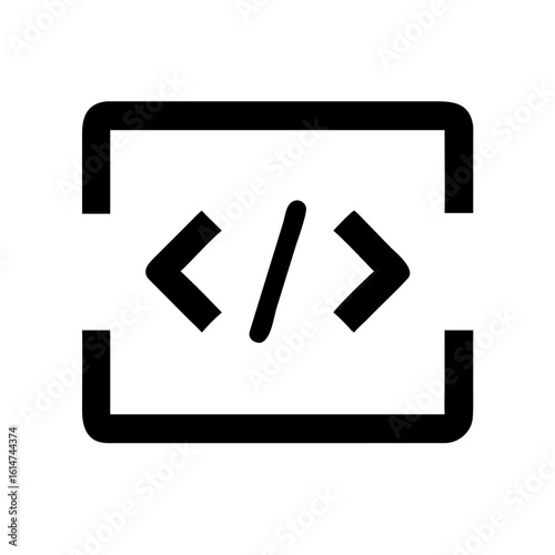code block programming syntax icon design.