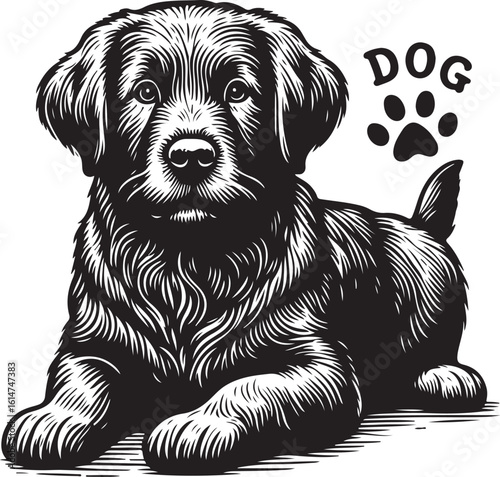 Dog silhouette vector art, Nice looking dog silhouette, Puppy dog silhouette vector illustration 