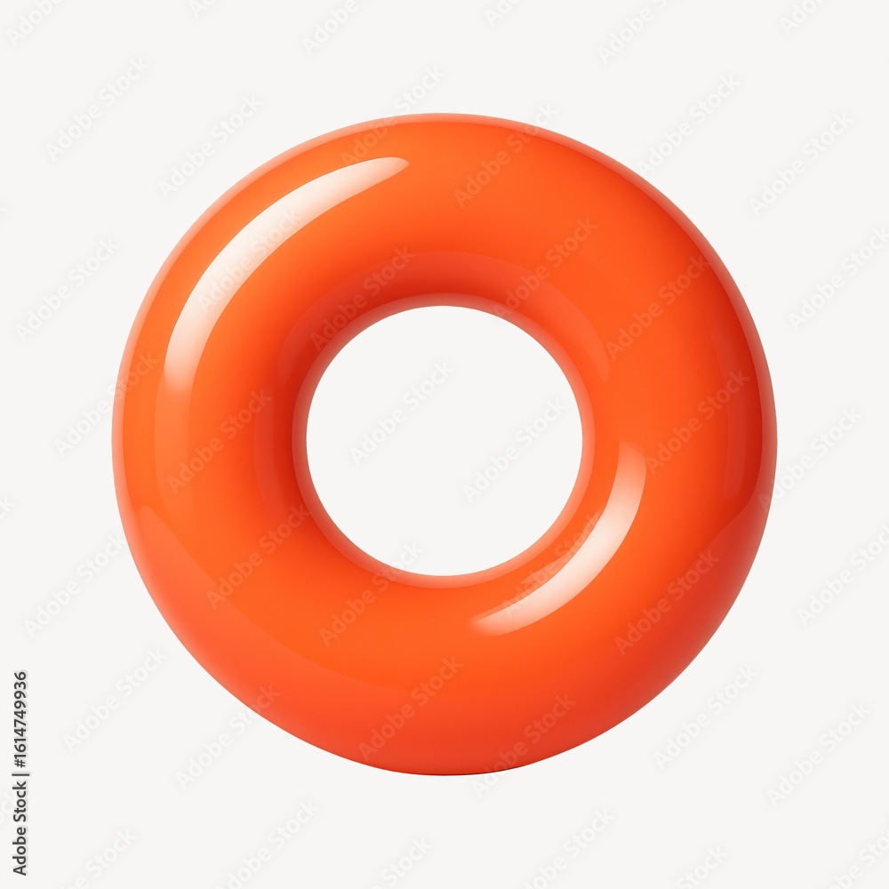 Glossy orange inflatable ring illustration. Glossy orange inflatable ring illustration.