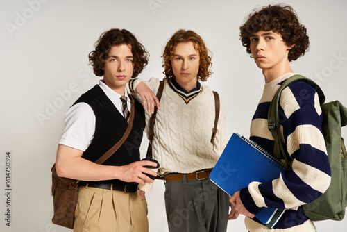 Stylish young friends showcase modern fashion trends with confidence and flair