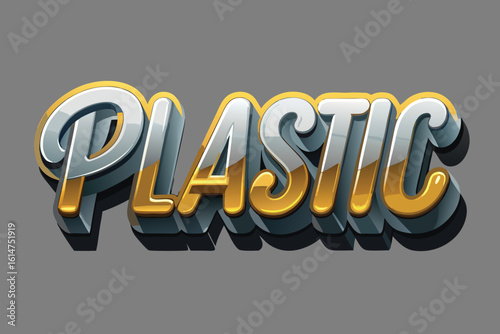 plastic text effect light gold halp gray gradient