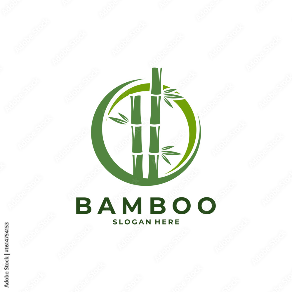 Fototapeta premium green bamboo logo template