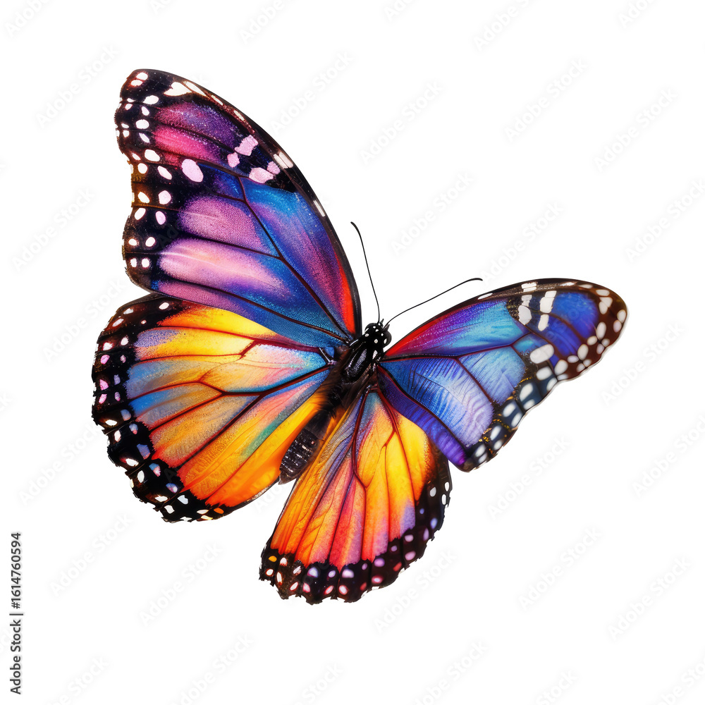 Fototapeta premium Vibrant butterfly, colorful wings, intricate design