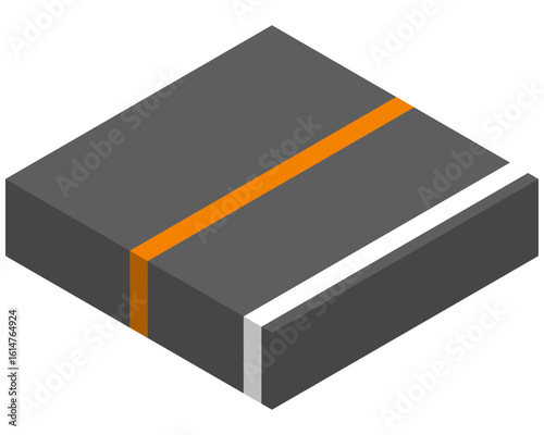 道路（オレンジの実線と路側帯）
Road (solid orange line and shoulder)