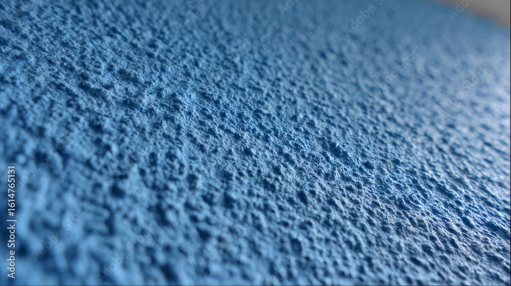 Obraz premium Close-up texture of blue stucco wall surface with rough grainy detail