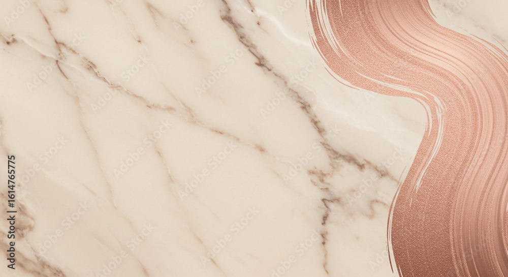 Obraz premium Background rose gold brush stroke on marble background texture design for luxury aesthetic art