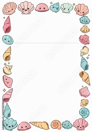Paper template for DIY seashell motif
