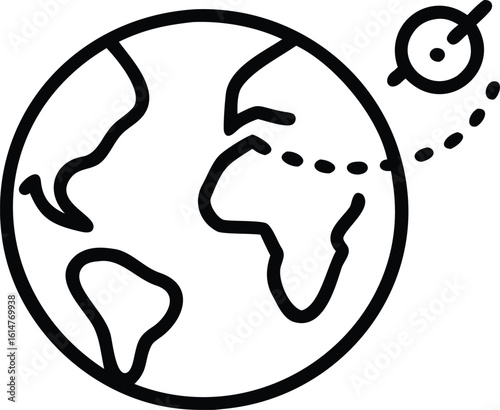Earth globe with continents and oceans world planet