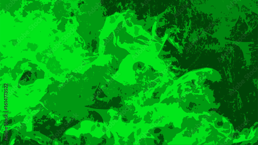 Fototapeta premium Abstract vibrant camouflage pattern with overlapping, leaf-like shapes in various shades of green neon to deep forest tones. Digital, high-contrast aesthetic, ideal for tactical design, military-style