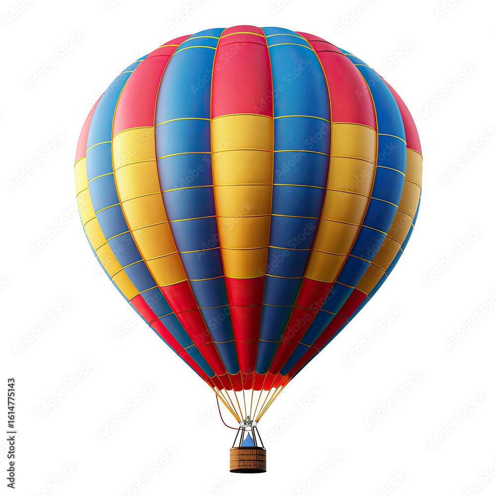 Naklejka premium Colorful hot air balloon, vibrant stripes