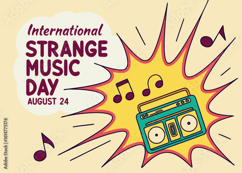 vector with chalk-style scribbles of music notation and faded textures, suitable for strange music day flyers and creative print use