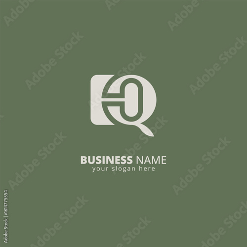 Modern Letter HQ QH Logo Design with Modern Minimal Style.