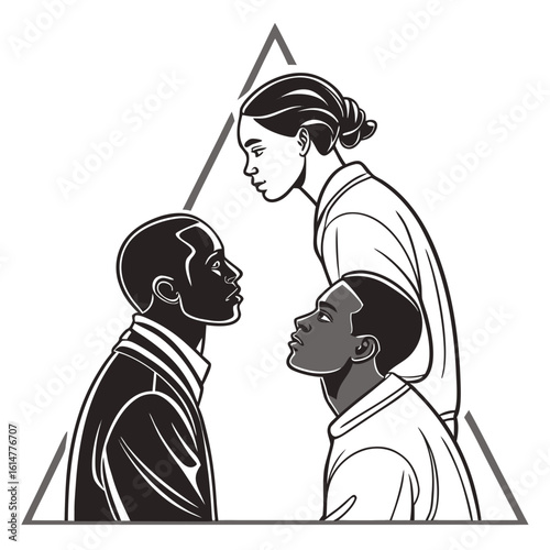 a group of people looking at each other