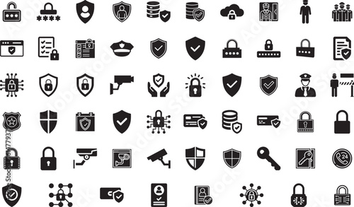 Cybersecurity and Data Protection Icon Set